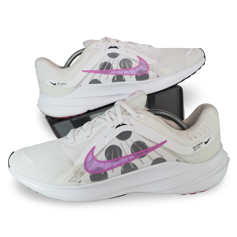 Nike Quest 5 Polka Dots Men Size 12 White Fuchsia Running Shoes DD0204-102